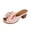 Pink, variant on White Women'S Slippers Bow Decorated High Heel Mules Slip On Style Solid Color Thong Sandals Comfortable Spring And Summer Casual Walking Shoes Size 40
