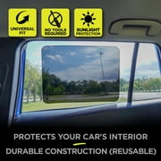 Auto Drive Universal Fit Side Window Repeat Using Black PVC Static Cling Sun Shade 1 Pack, 12 x 16