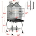 thumbnail image 4 of Alden Design 57" Rolling Metal Parrot Cage Bird with Open Top, Black, 4 of 11