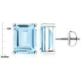 thumbnail image 3 of Star K� Emerald Cut 8x6mm Created Sapphire Screw Back Earrings Studs, 3 of 9