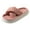 Pink, variant on Plush Slippers for Women Men Open Toe Cross Band Fuzzy Cozy Memory Foam Slip on Indoor Outdoor House Shoes