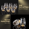 thumbnail image 3 of Gafas de chupito DUJUST Diamond Crystal con hoja de oro de 24 quilates, 45 ml, 2 unidades, 3 of 6