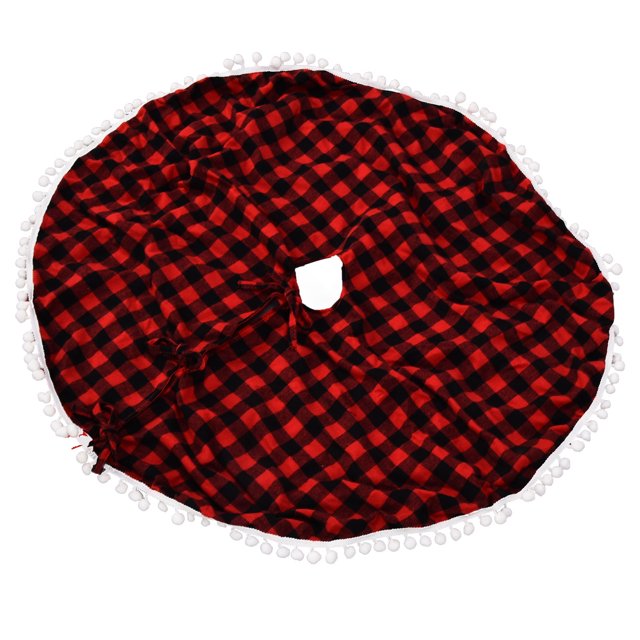 Estera para árbol de Navidad, falda para árbol de Navidad, cubierta roja para árbol de Navidad, cubierta para base de árbol de Navidad, la mejor de su clase