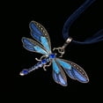 thumbnail image 2 of Vintage Ribbon Cord Diamond Dragonfly Necklace, 2 of 2