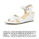 thumbnail image 1 of Sandalias Cuña Zapatos Mujer Versátiles Gran Tamaño Con Una Sola Hebilla (blanco 36), 1 of 9