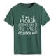 thumbnail image 1 of Camiseta con estampado de letras, camisa holgada de manga corta de gran tamaño para vacaciones, linda camisa divertida para mujer, verano Vintage verde XXL, 1 of 4