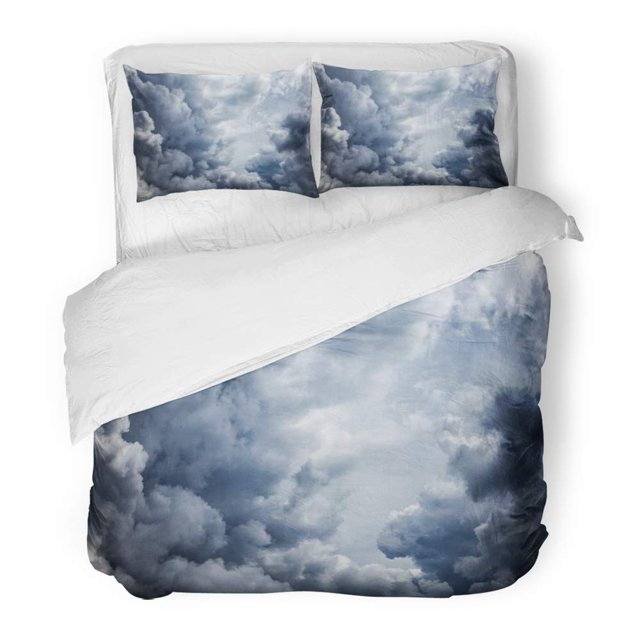 ABPHQTO Juego de ropa de cama de 3 piezas Grey Stormy Storm Clouds Closeup on The Sky Thunder Above Big Top Dark Dramatic Funda nórdica con 2 fundas de almohada