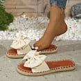 thumbnail image 2 of LOVZFMLL Women's Flat Sandals Summer Casual Bow Knot Beach Slippers Comfort Walking Outdoor Soft Slides Open Toe Slip On White 6.5, 2 of 8