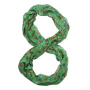 Womens Happy Skulls Soft Scarf - Green