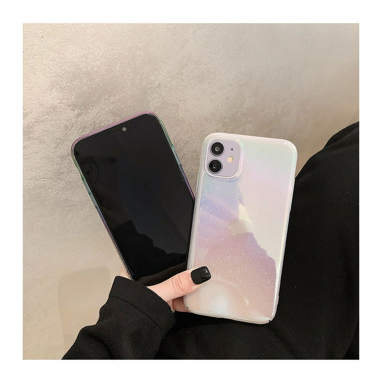for iPhone 12promax Case, Fashion Sparkly Laser Color Changing