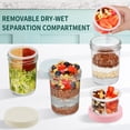 thumbnail image 2 of Xyptorix 16 oz Overnight Oats Containers with Lids, 6-Pack Leak-Proof Wide Mouth Mason Jars & Separate Compartments for Fruits/Nuts, Airtight Glass Jars for Chia Pudding, Yogurt, Parfait and Salad, 2 of 7