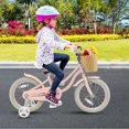 thumbnail image 3 of Gymax Vélo pour Enfants Rétro 16 Pieds' avec Guidon et Selle Réglables en Hauteur Rose, 3 of 9