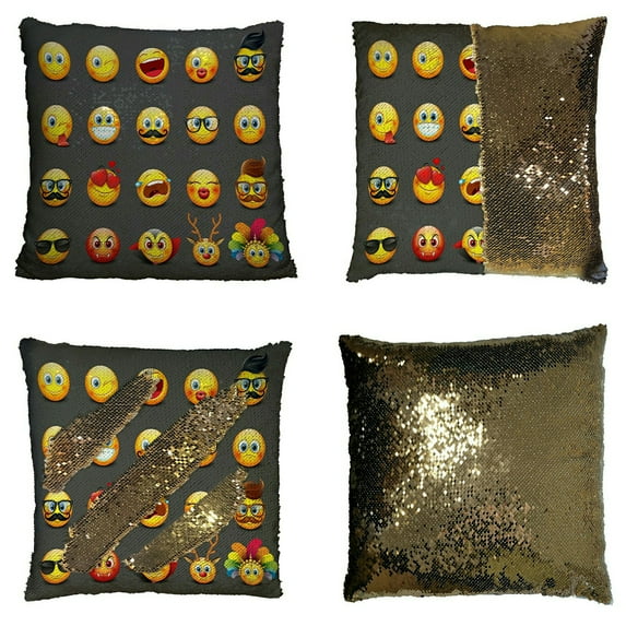 ECZJNT Cute emoticons set emoji smiley Pillow Case Home Decor Cushion Cover 20x30 Inch