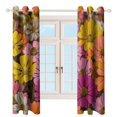 thumbnail image 3 of Floral Colorful Flower Blackout Curtains, Watercolor Pattern Window Treatment Grommet Curtains for Bedroom Thermal Insulated Window Curtains for Living Room 2 Panel Set, 3 of 5