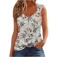 thumbnail image 2 of YANHAIGONG Beach Tank Top for Women Casual Summer,Tank Tops Women Floral Graphic,Sleeveless Tops for Women Dressy,Women's Fashionable Sleeveless Casual Metal Round Neck Shirts Blouses Tops Tank, 2 of 5