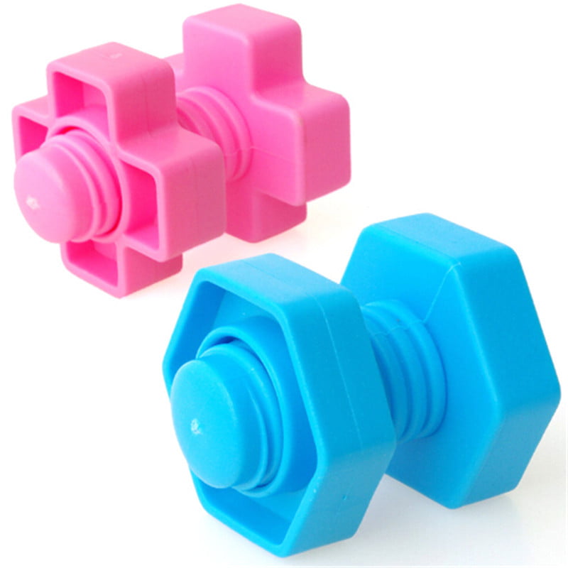 1 set Screw Building Blocks Insert Blocks Nut Shape Kids Educational Gift ToysSE 