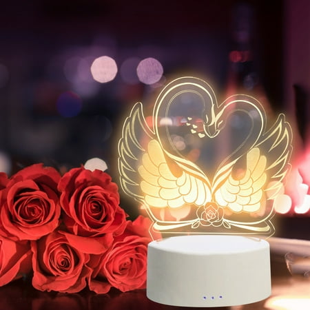 

Dyfzdhu Valentine s Day Love Gifts USB Acrylic 3D Night Light LED Table Lamp Decoration