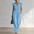 thumbnail image 3 of Iyufng Casual Summer Sleeveless Jumpsuits for Women with Pockets, Zip Up Fitted Waist, 3 of 7