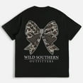 thumbnail image 3 of Womens Wild Southern Print Tshirts Vintage Camo Coquette Bow Graphic Tees Short Sleeve Casual Tops Cotton Shirts for Daily Outfits Black,M, 3 of 8
