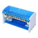 thumbnail image 1 of Caja de distribución de terminales, kit de bloque de terminales de riel DIN monofásico de 2 niveles con cubierta antipolvo transparente, circuitos positivos y negativos comunes para electricidad, 1 of 5