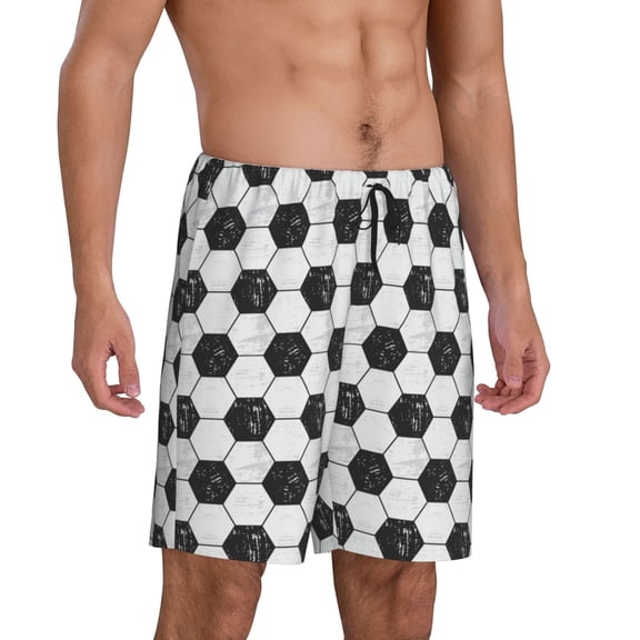 Picia Soccer Pajama Shorts for Men, Men's Pajama Bottoms, Sleepwear,Short Pajama Pants-XX-Large