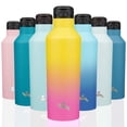 thumbnail image 1 of Botella De Agua Aislada Con Pajita Frasco De Agua De Acero Inoxidable Al Vacío De Doble Pared De 25 Onzas Con 2 Tapas Rainbow, 1 of 5