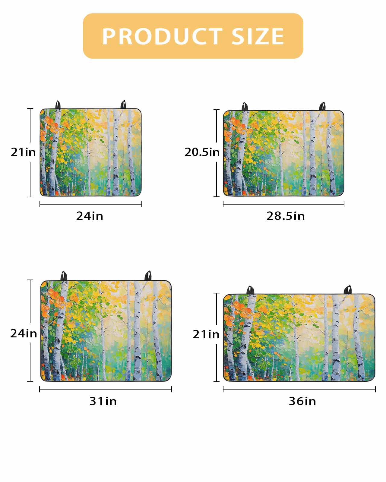 nqOlkjepod Large Induction Cooktop Protector Mat 24"x21", Modern Oil Painting Stove Top Covers for Electric Stove, Green Yellow Leaves Trees Pastoral Stove Burner Cover Mats, Glass Top Stove Cover