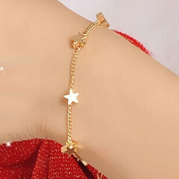 Ayyufe Gold Jewelry Bracelet Adjustable Simple Gold-toned Love Heart Chain Bracelet for Party