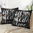 thumbnail image 3 of LALILO Throw Pillow Covers You Love Lettering You Love Modern Cushion Cover 18" x 18", 2206 Pack, 3 of 6