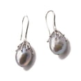 thumbnail image 2 of Qarigey Pendientes de perlas grises naturales, gancho para la oreja, colgante de plata de lujo para mujer, accesorio de moda, regalos de joyería para Ropa, zapatos y accesorios Miscelánea Qarigey AP016982-01, 2 of 6