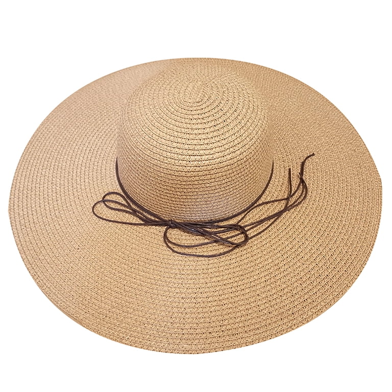 Straw Beach Hat Sun Hat for Women Wide Brim Floppy Hats  display picture 3