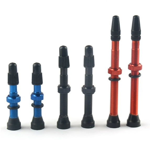 SPRING PARK 2Pcs 48/60/78mm Mountain Bike Tubeless Valve Stem Bike Aluminum Alloy Pre-sta Valve Stem