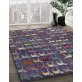 thumbnail image 3 of Ahgly Company Machine Washable Indoor Rectangle Abstract Purple Haze Purple Area Rugs, 3' x 5', 3 of 7