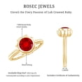 thumbnail image 5 of Rosec Jewels Certified 1 Carat Lab Grown Ruby Engagement Ring (AAAA Quality) - Bezel Set Ruby Flower Ring - with Jewelry Box, 18K Yellow Gold, US 7.00, 5 of 8