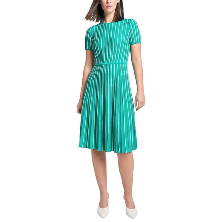 Ming Wang womens Jewel Neck Soft Knit Flare Dress, xs