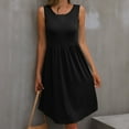 thumbnail image 2 of Summer Dresses for Womens 2026 Fashion Oversize Round Neck Loose Oversized Dress Solid Color Casual Sleeveless Midi Dress Gift for Women, 2 of 4
