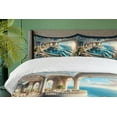 thumbnail image 4 of Ambesonne Fantasy World Duvet Cover Set, Balcony to the Ocean, Queen, Dark Turquoise and Ecru, 4 of 6