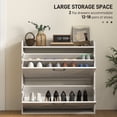 thumbnail image 4 of HOMCOM Armoire à Chaussures Étroite Armoire de Rangement pour Chaussures à 2 Tiroirs Basculants, Chêne Blanc, 4 of 10