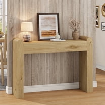 Laintene 47" Entryway Table, Curved Console Tables for Entryway, Farmhouse Sofa Table Behind Couch, Wooden Hallway Accent Table for Living Room, Entrance, Natural