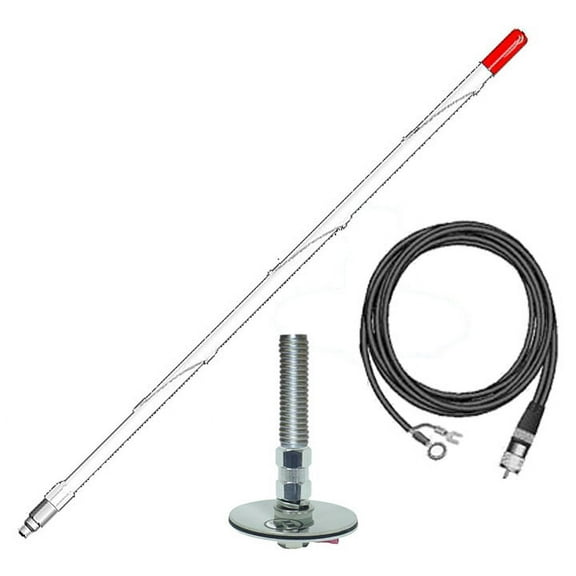 FireStik FG2DD-W No Ground CB Antenna Kit (White) 29"