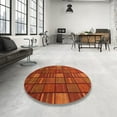 thumbnail image 4 of Ahgly Company Machine Washable Indoor Square Abstract Red Area Rugs, 7' Square, 4 of 7
