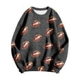 thumbnail image 4 of Huowey Women Glitter Football All Over Print Crewneck Sweatshirt Long Sleeve Soft Loose Casual Game Pullover Tops,Dark Gray,L, 4 of 4