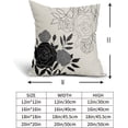 thumbnail image 5 of Black Gray Floral Pillow Covers 18x18 Set of 2 Modern Elegant Line Flower Throw Pillows Farmhouse Outdoor Spring Summer Pillowcase Decorative Square Linen Cushion Case for Home Sofa Couch Bed, 5 of 6