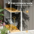 thumbnail image 3 of Outsunny 8 x 4ft Garden Storage Shed, Outdoor Metal Tool Shed with 2-Tier Storage Rack, Vents and Lock for Backyard, Patio, Lawn, Warm Gray, 3 of 9