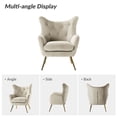 thumbnail image 5 of HULALA HOME Eusebio Modern Velvet  Accent Chair with Tufted Wingback for Living Room Set of 2 by  Wingback Chairs TAN, 5 of 5