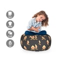 thumbnail image 2 of Happy Camper Storage Toy Bag Chair, Pattern of Repetitive Bonfire Motifs Adventure in the Wild Nature, Stuffed Animal Organizer Washable Bag, Small Size, Salmon and Dark Grey, by Ambesonne, 2 of 3