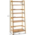 thumbnail image 3 of Costway Multifunctional 4 Shelf Bamboo Bookcase Ladder Plant Flower Stand Rack Storage, 3 of 9