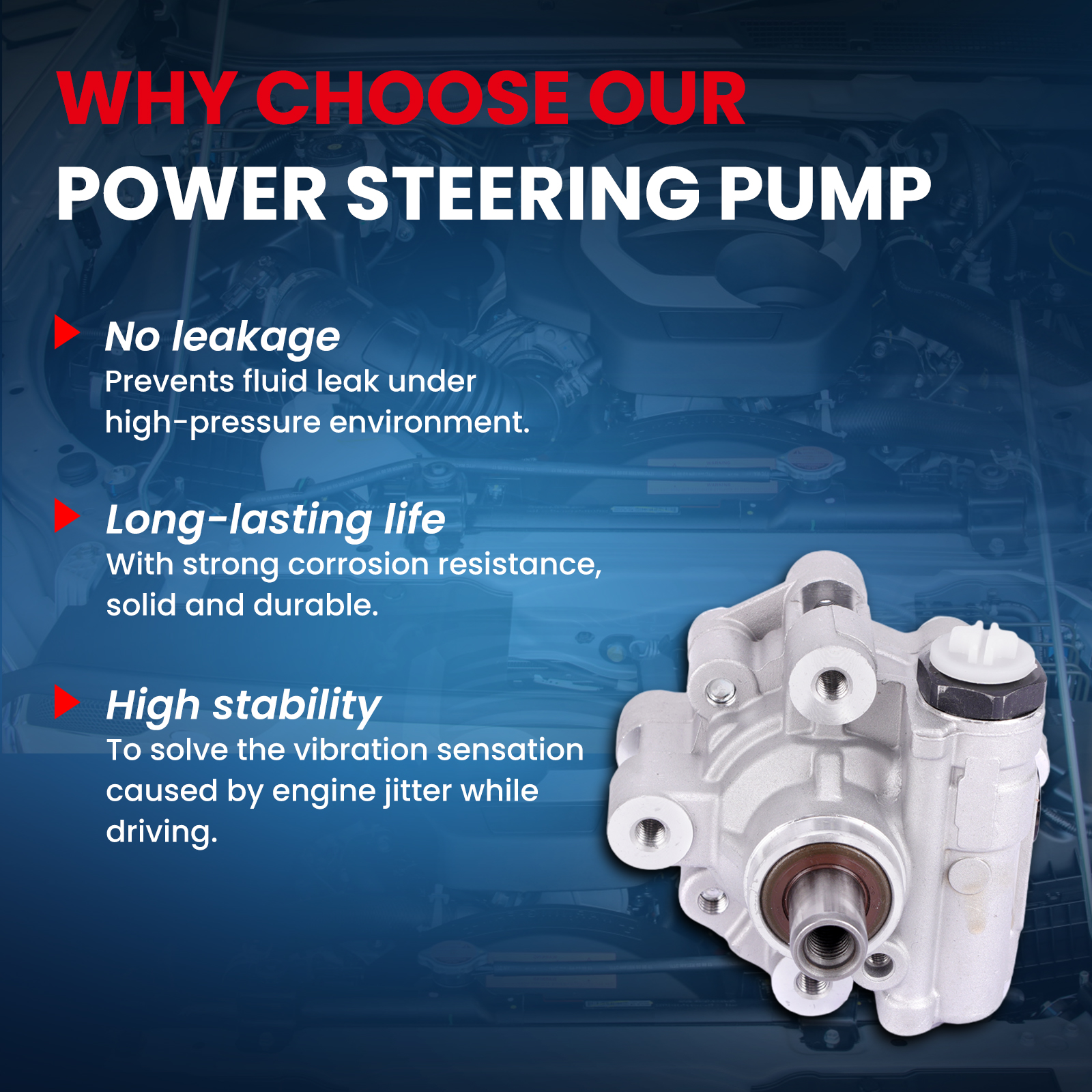 MOCA AUTOPARTS Power Steering Pump Fit for 2007-2010 Chrysler Cirrus Sebring 3.5L & 2008-2010 Dodge Avenger 2.7L & 2009-2010 Volkswagen Routan 3.8L 4.0L