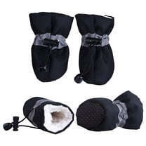 TELOLY 4Pcs Waterproof Winter Pet Dog Shoes Anti-Slip Rain Snow Boots Footwear Thick Warm for Small Cats Dogs Puppy Dog Socks Booties Black Xxl