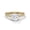 Yellow Gold, variant on Cushion Cut Real Moissanite Ring with Pavé Band in 14K Gold Plated